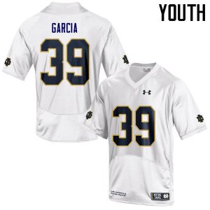 Notre Dame Fighting Irish Youth Brandon Garcia #39 White Under Armour Authentic Stitched College NCAA Football Jersey TMO3899NL